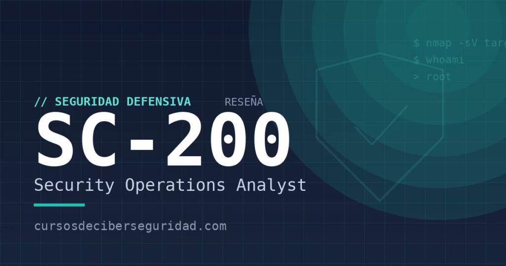 SC-200 (Microsoft): reseña del analista de operaciones de seguridad